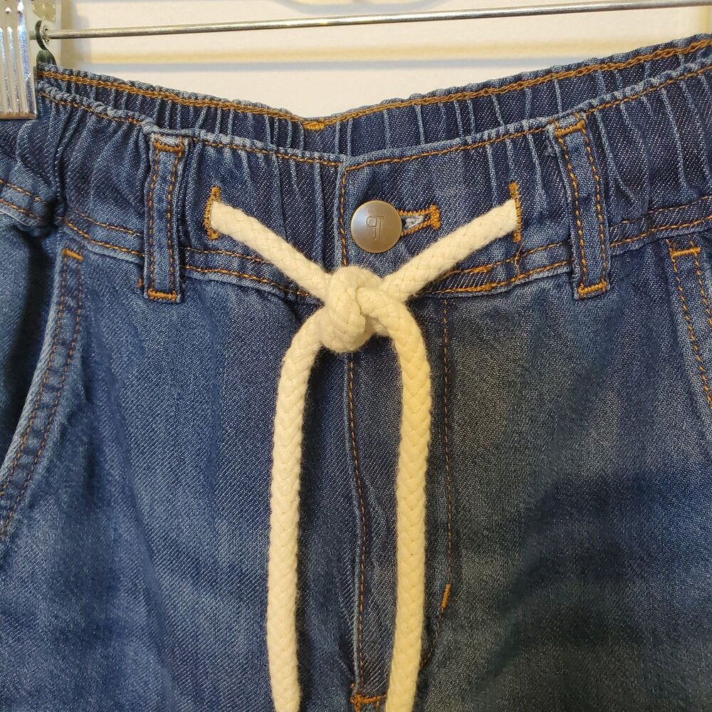 Pilcro Anthropologie Adi Jeans Pull on Drawstring Mid Rise Flare Size XXS - Picture 2 of 6